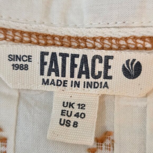 Fatface Elsie Ivory Dobby Blouse Sz 8 Cotton Balloon Long Sleeve Boho Chic - Picture 9 of 13